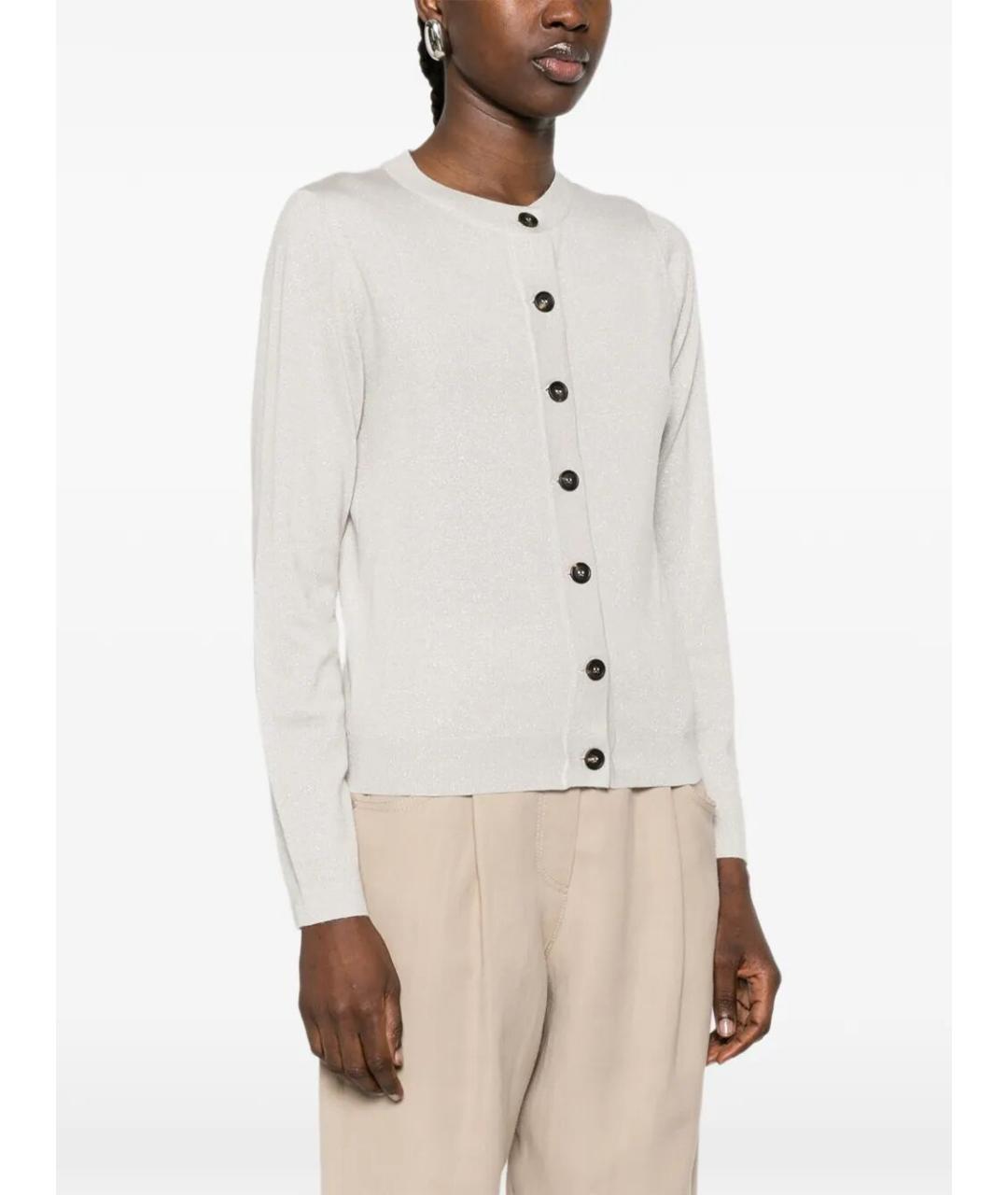 BRUNELLO CUCINELLI Серый шерстяной кардиган, фото 4