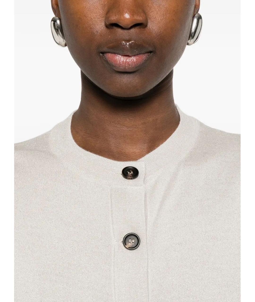 BRUNELLO CUCINELLI Серый шерстяной кардиган, фото 3