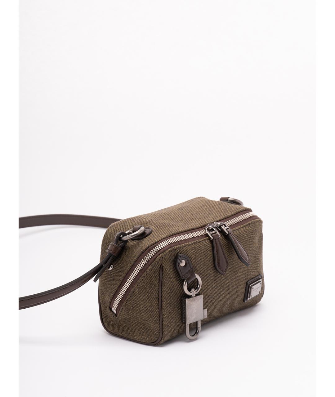 DOLCE&GABBANA Коричневая тканевая сумка на плечо, фото 3