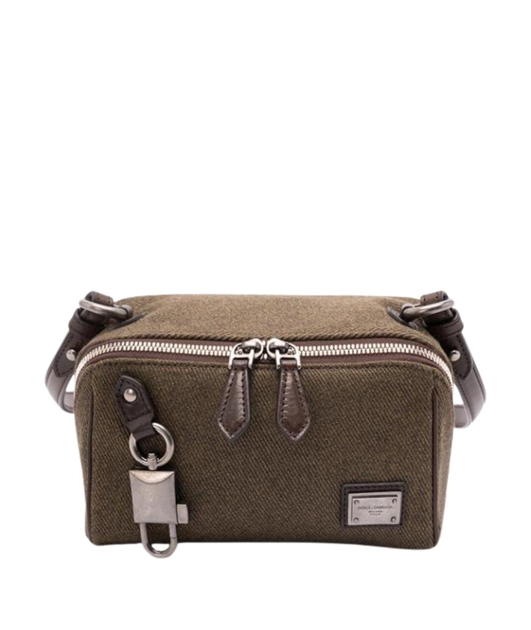 DOLCE&GABBANA Коричневая тканевая сумка на плечо, фото 1