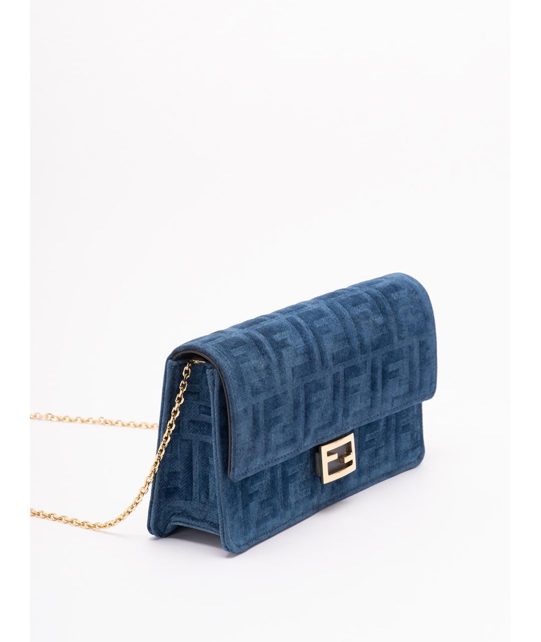 FENDI Синяя хлопковая сумка через плечо, фото 3