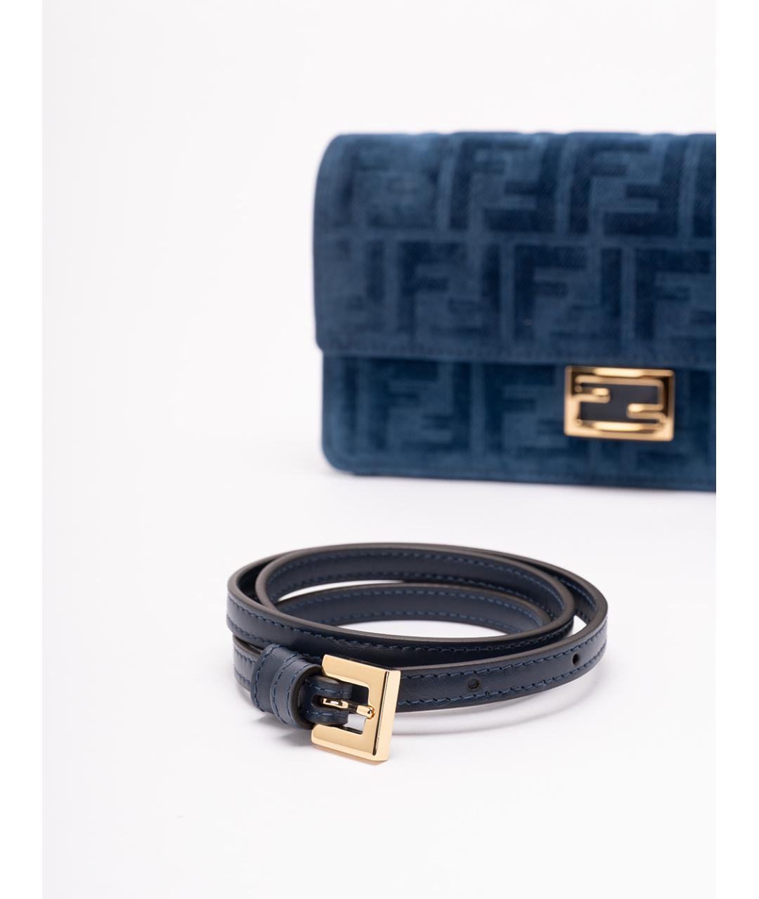 FENDI Синяя хлопковая сумка через плечо, фото 4