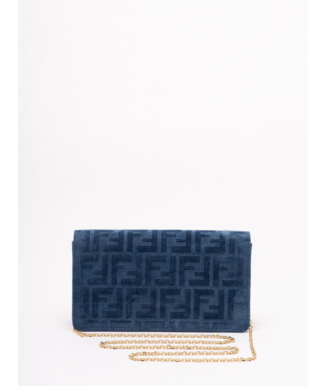 FENDI Синяя хлопковая сумка через плечо, фото 2