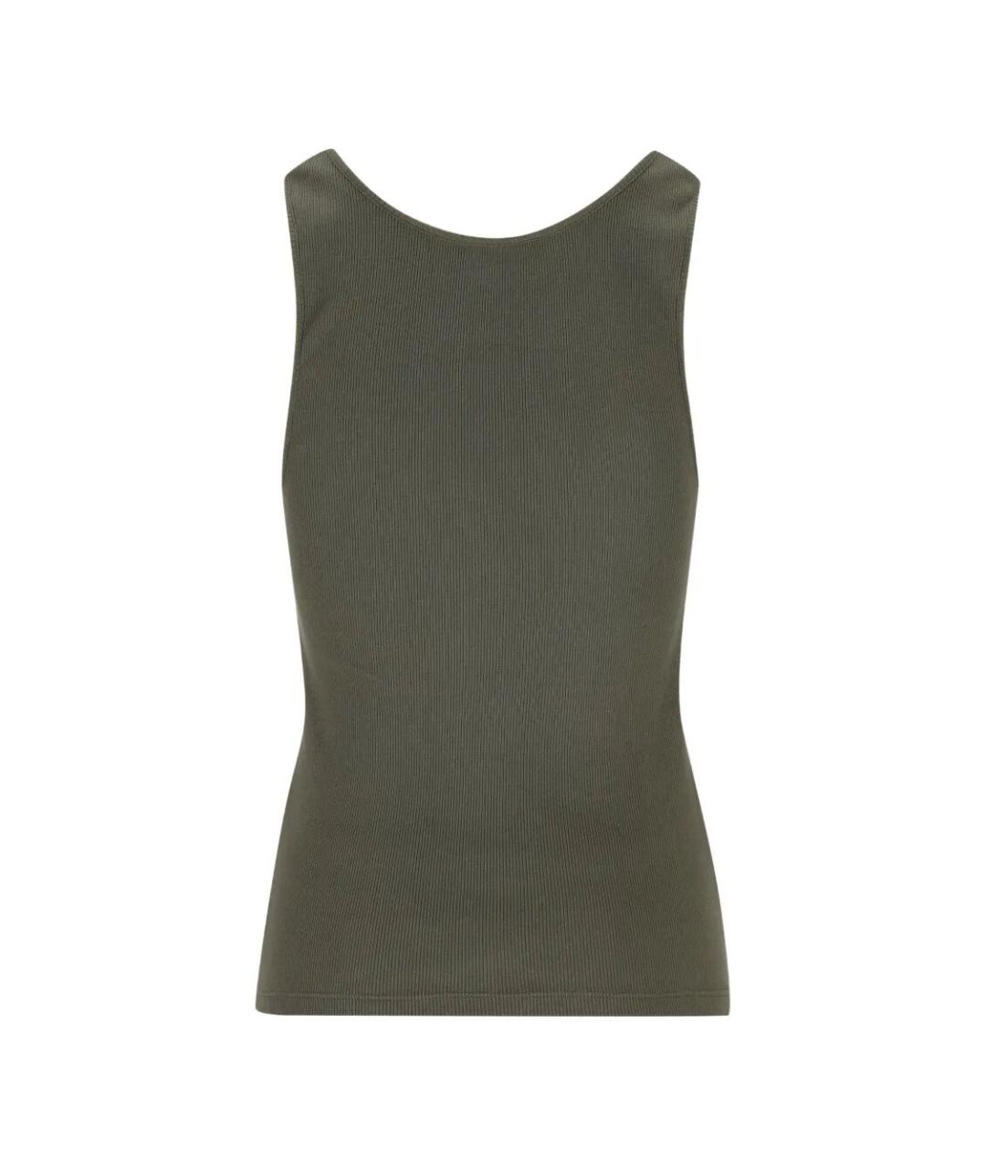 SAINT LAURENT Зеленая хлопковая майка, фото 2