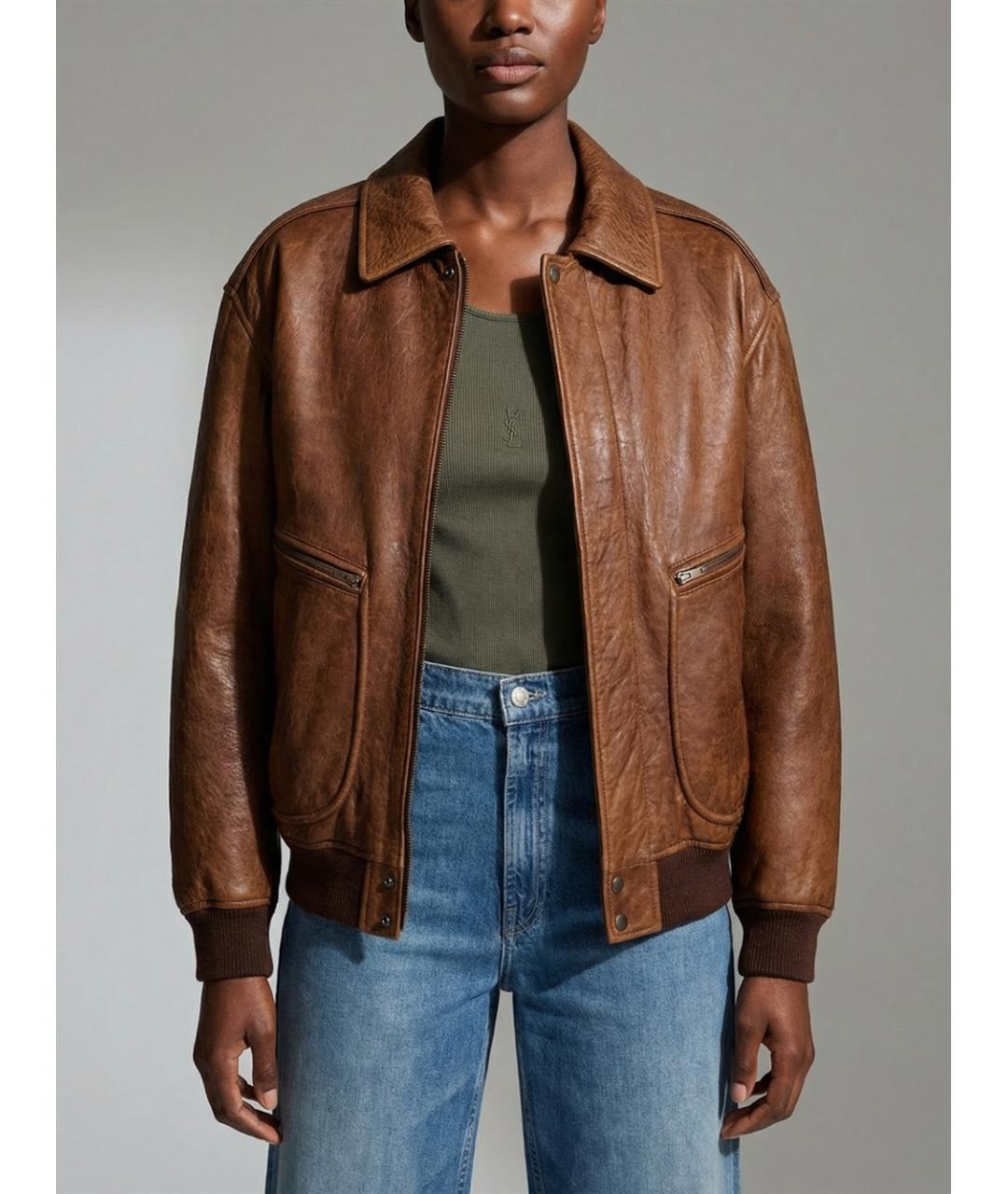 SAINT LAURENT Зеленая хлопковая майка, фото 5