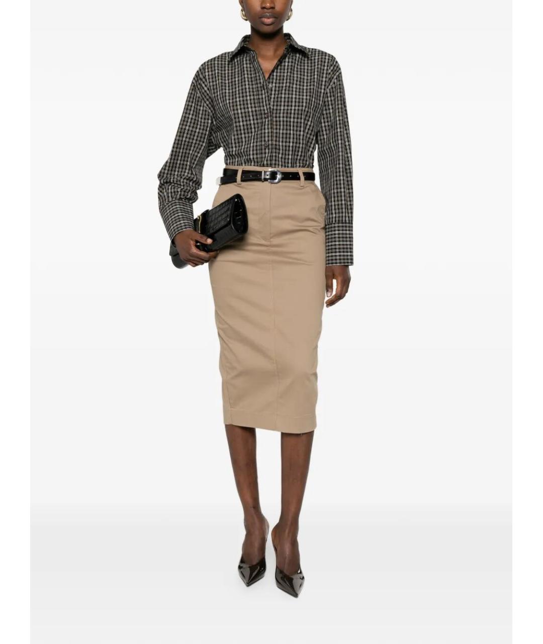 THELATEST Бежевая хлопковая юбка миди, фото 2