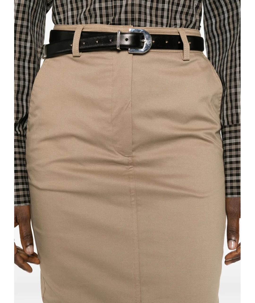 THELATEST Бежевая хлопковая юбка миди, фото 5