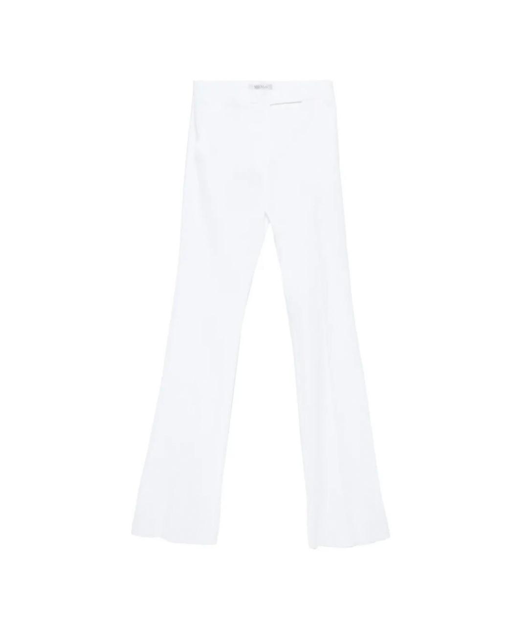 MAX MARA Белые хлопковые прямые брюки, фото 1