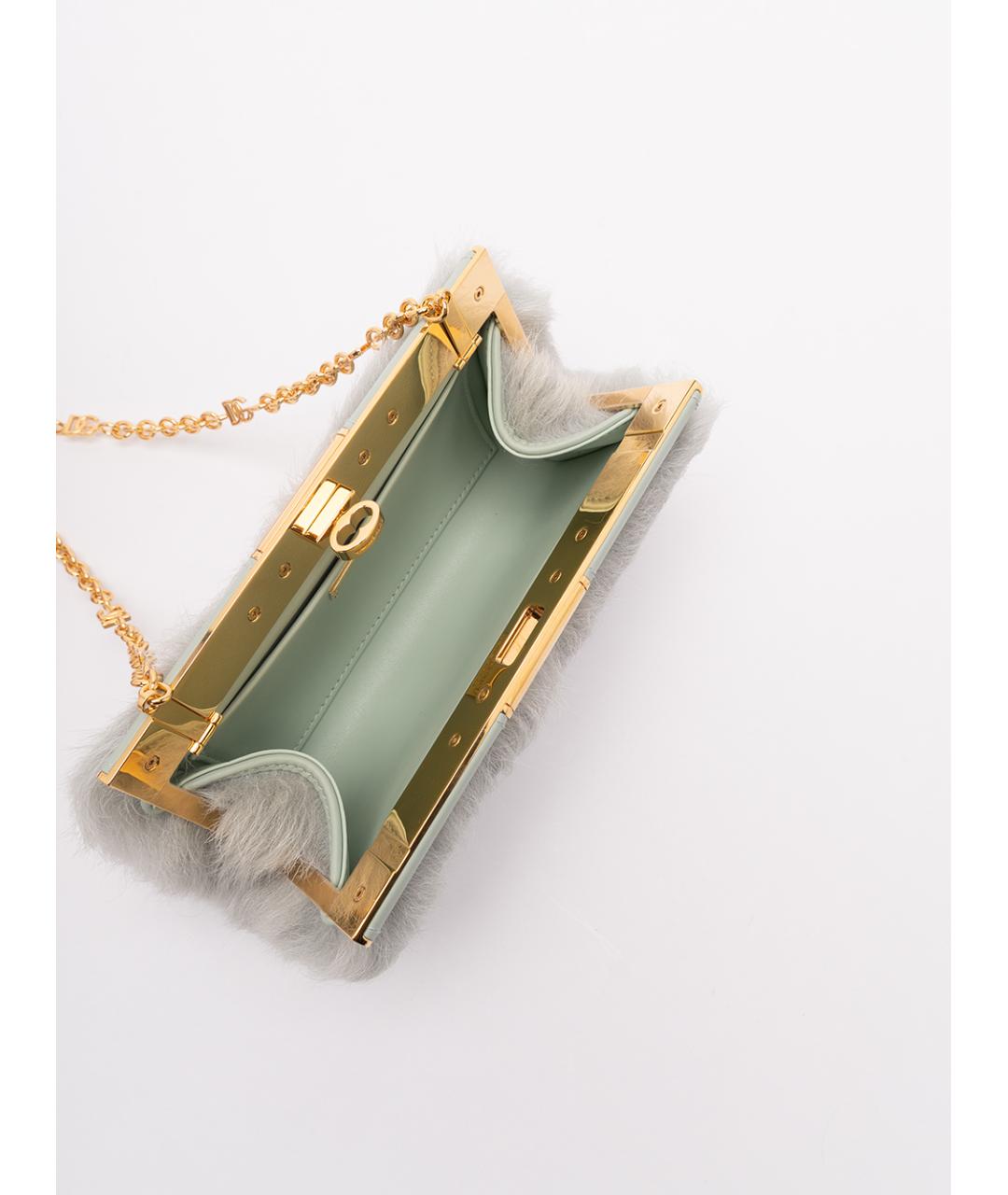 DOLCE&GABBANA Серая кожаная сумка через плечо, фото 5