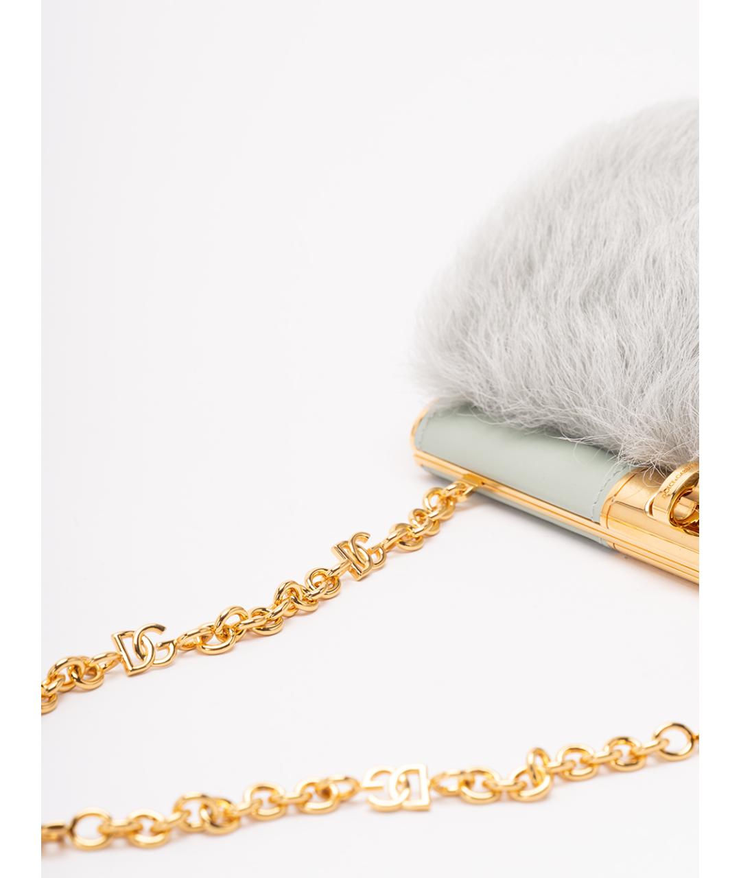 DOLCE&GABBANA Серая кожаная сумка через плечо, фото 4