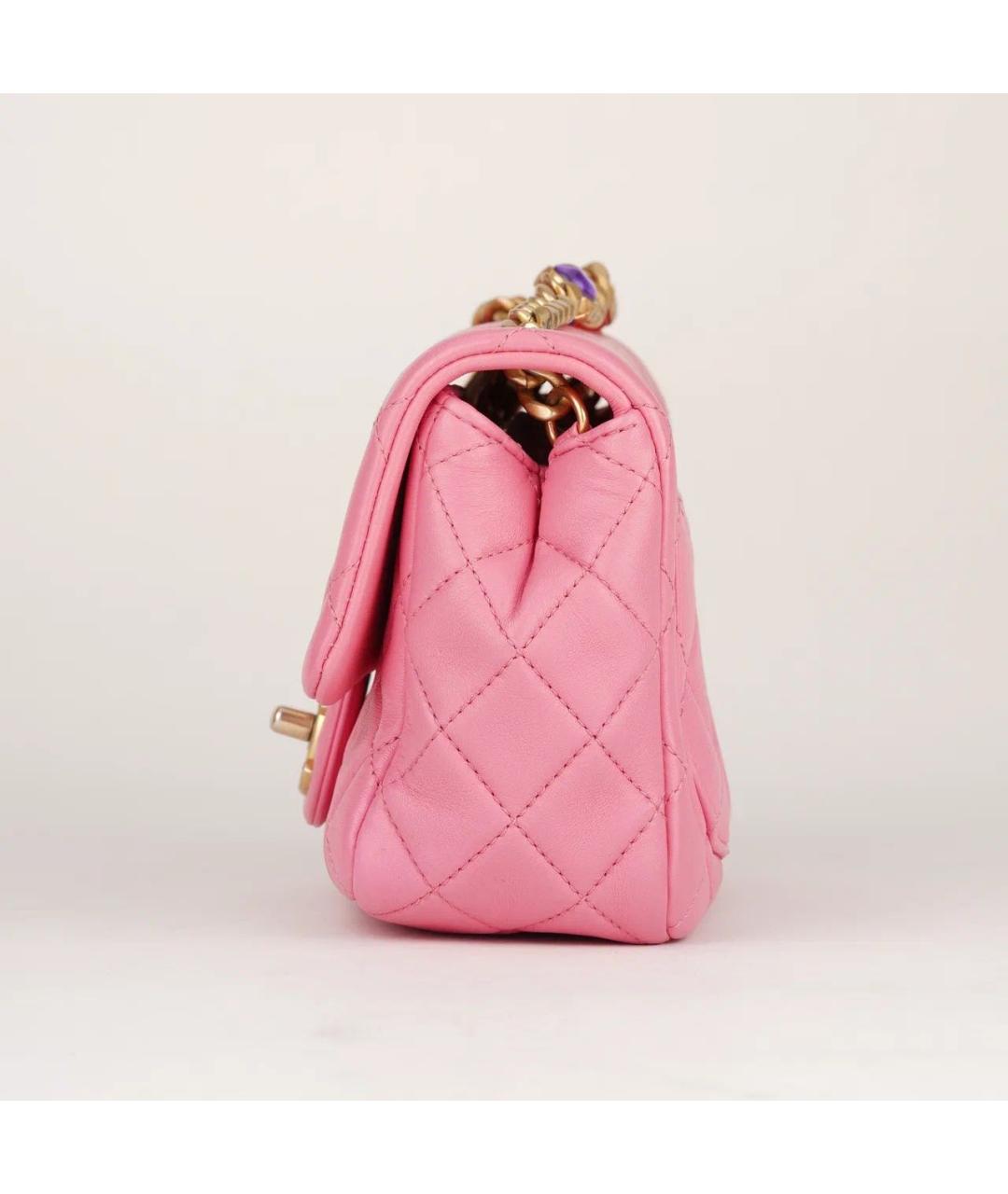 CHANEL Розовая кожаная сумка через плечо, фото 6
