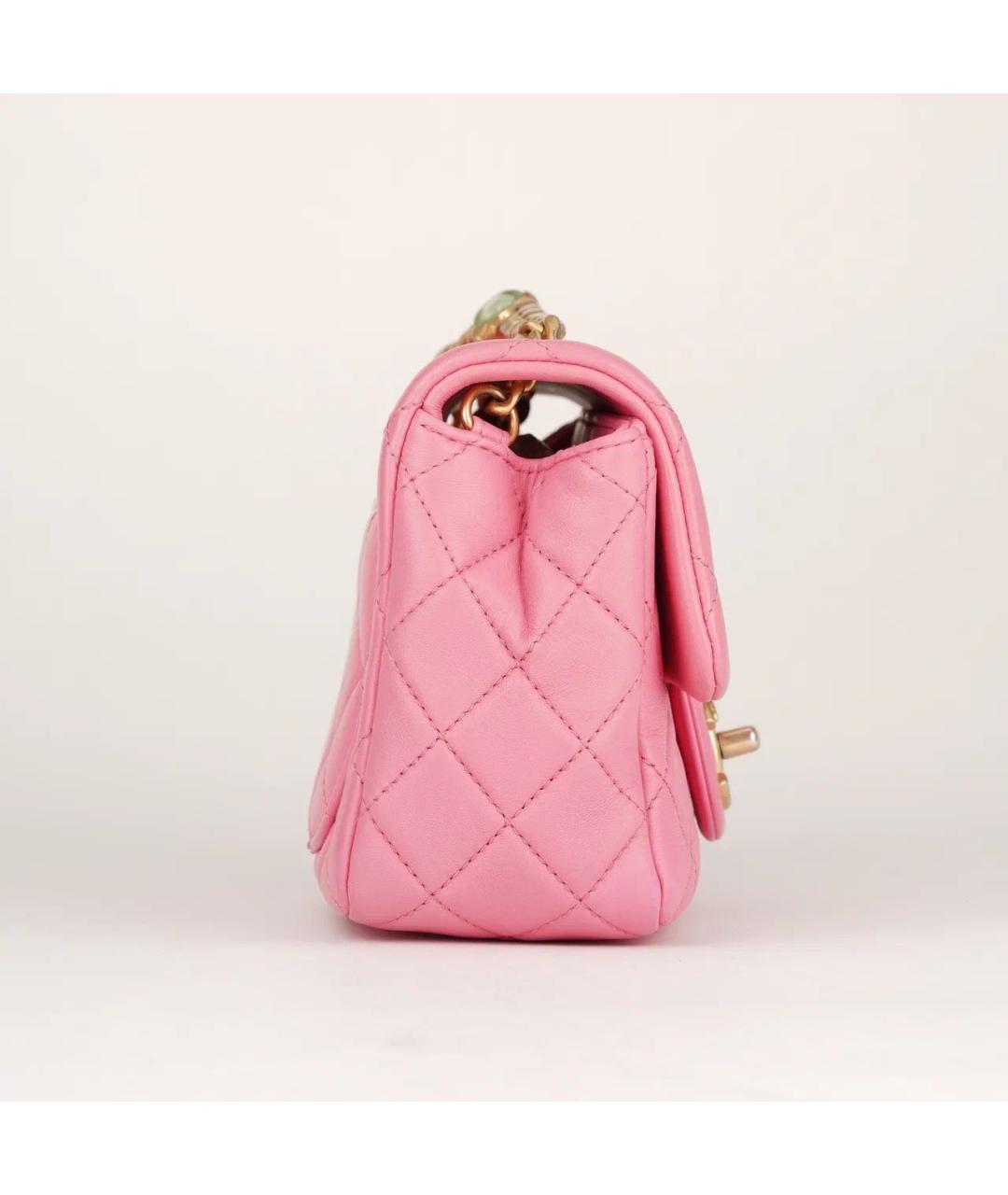 CHANEL Розовая кожаная сумка через плечо, фото 5