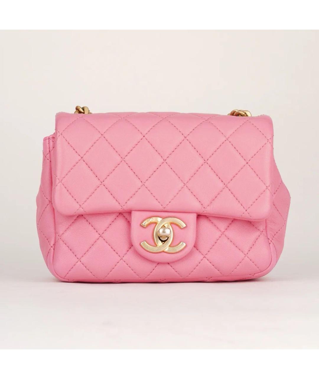 CHANEL Розовая кожаная сумка через плечо, фото 3