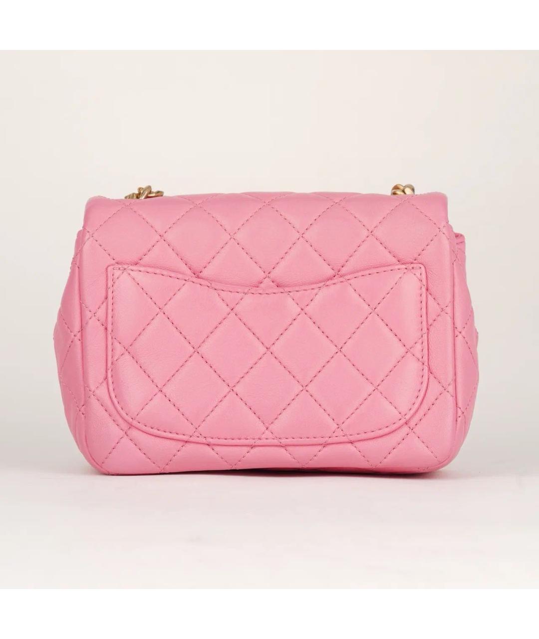 CHANEL Розовая кожаная сумка через плечо, фото 4