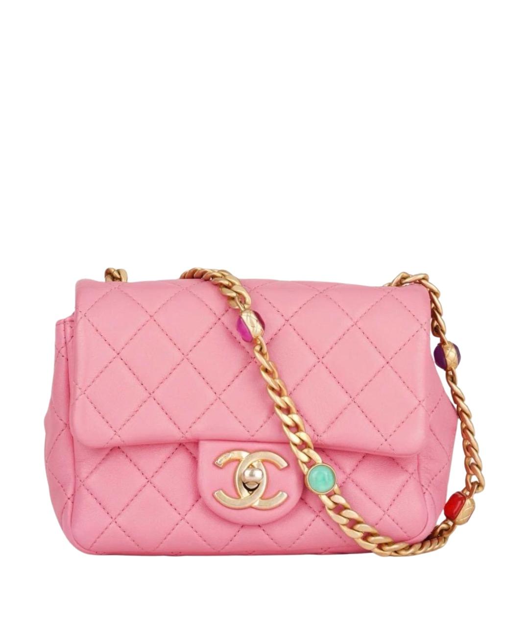 CHANEL Розовая кожаная сумка через плечо, фото 1