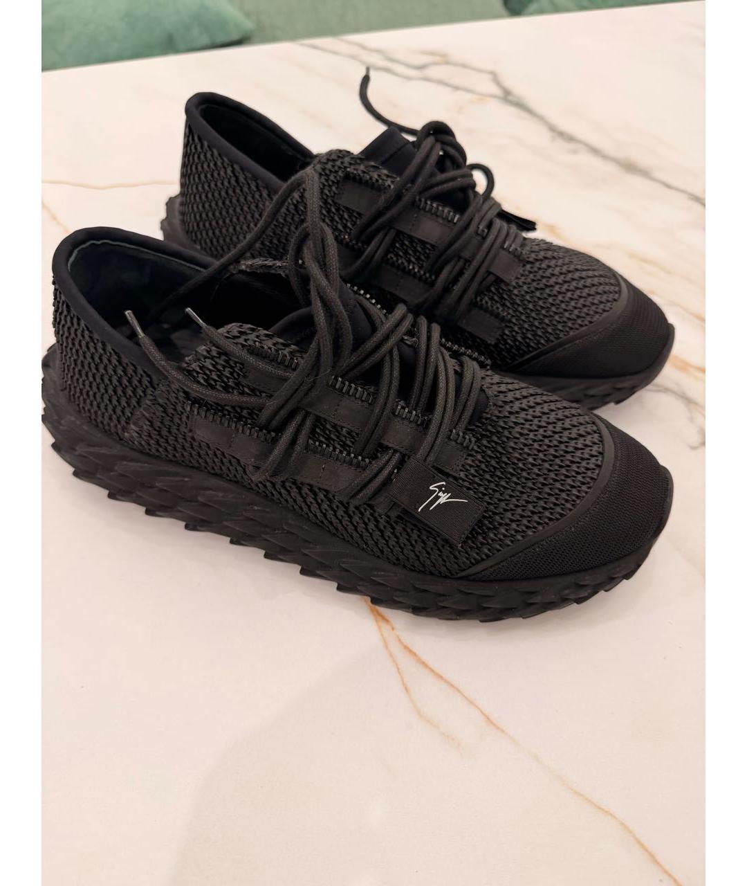 GIUSEPPE ZANOTTI DESIGN Черные кожаные низкие кроссовки / кеды, фото 3