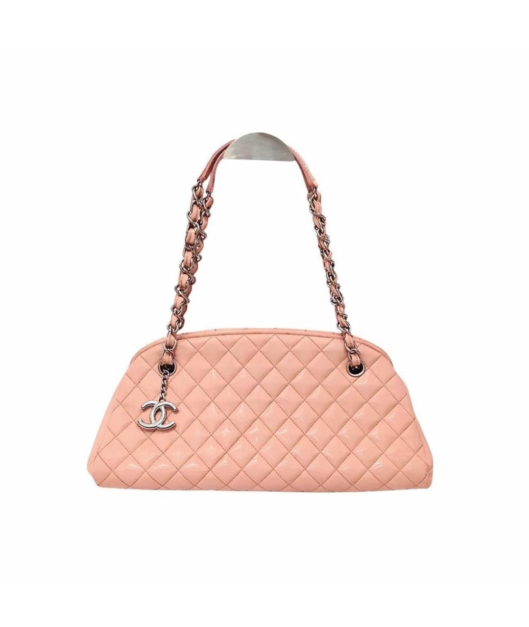 CHANEL Розовая сумка через плечо из лакированной кожи, фото 9