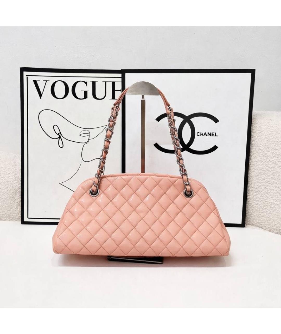 CHANEL Розовая сумка через плечо из лакированной кожи, фото 2