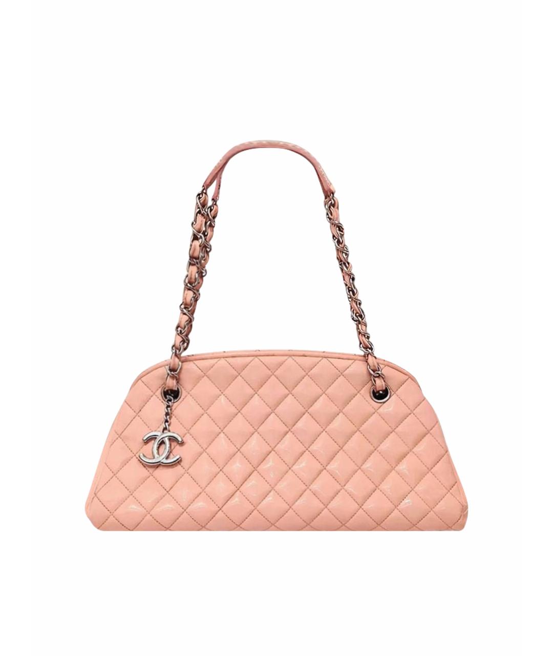 CHANEL Розовая сумка через плечо из лакированной кожи, фото 1