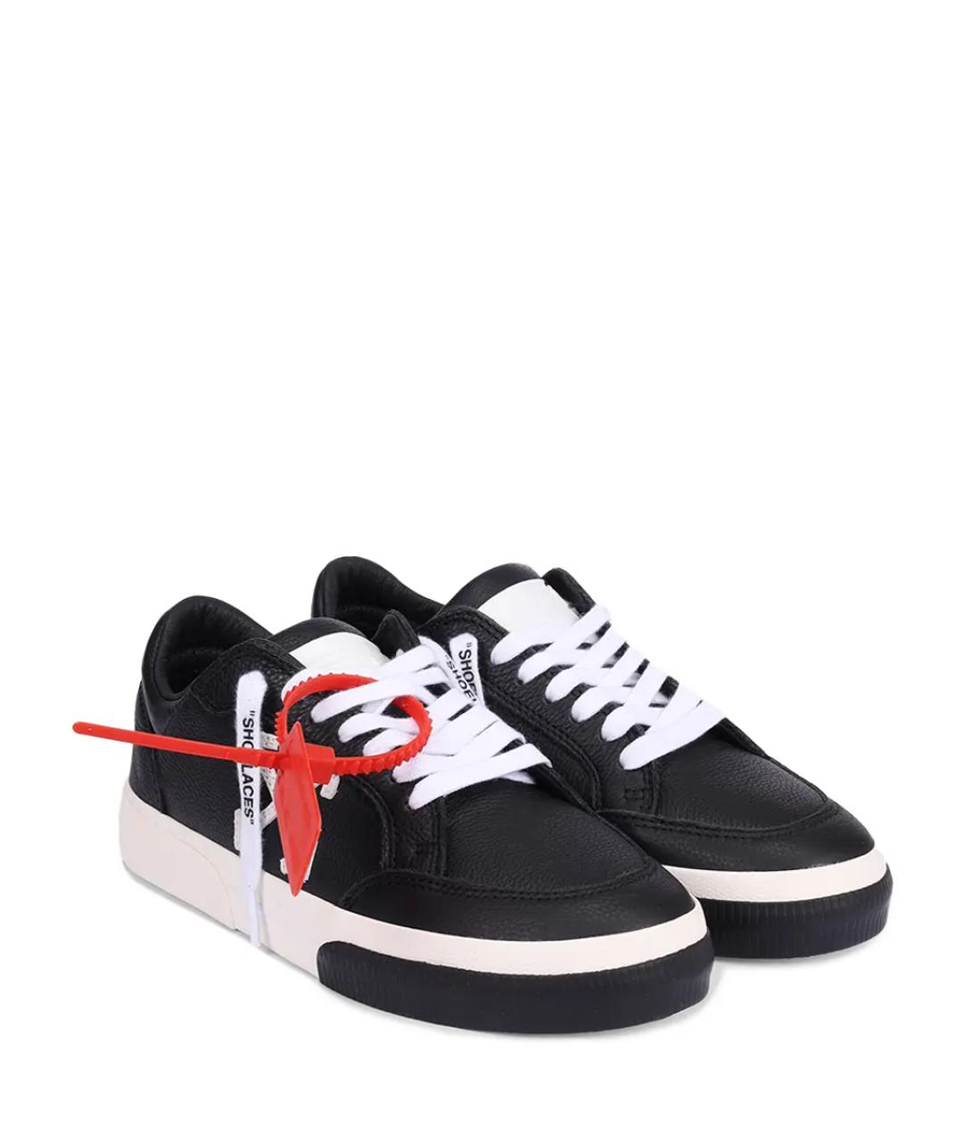 OFF-WHITE Черные кожаные кеды, фото 2