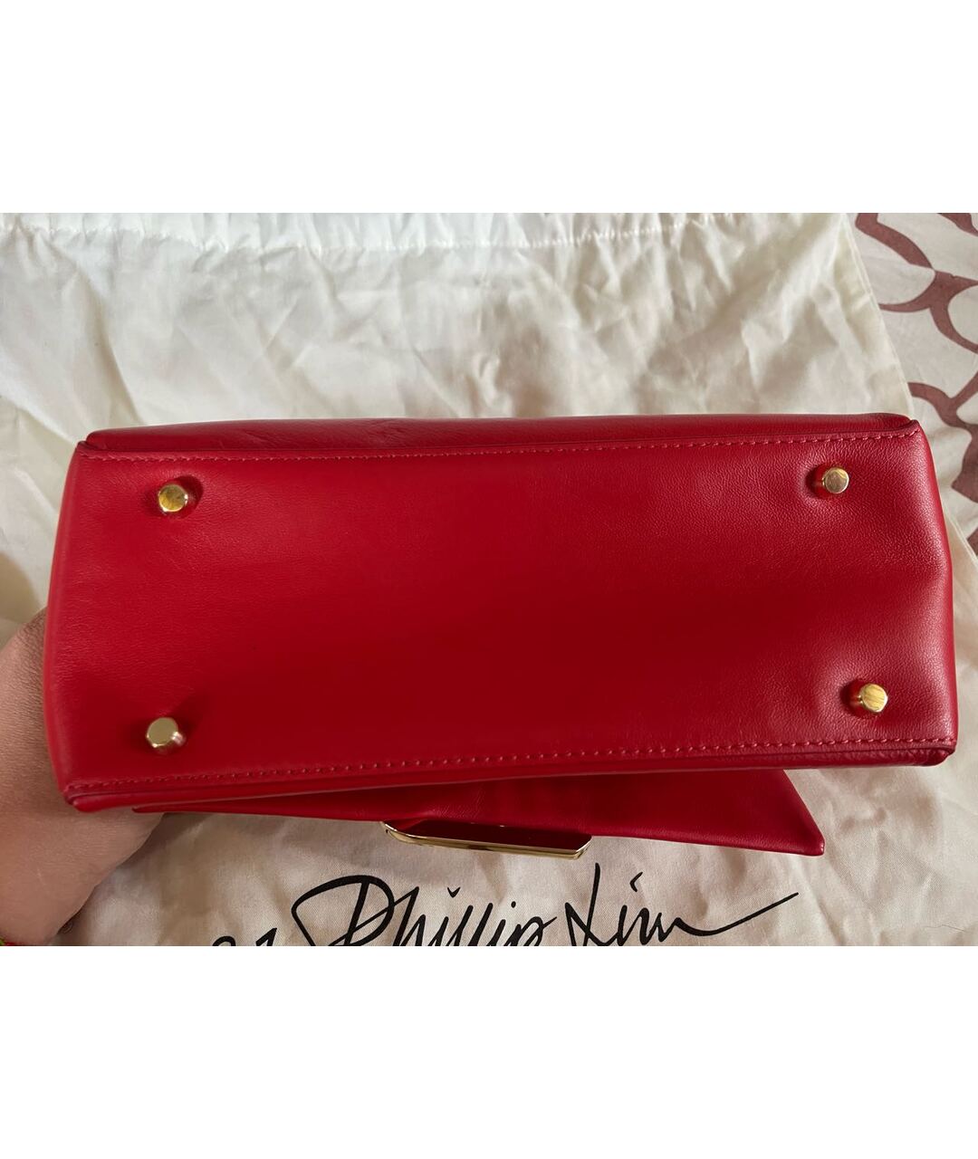 3.1 PHILLIP LIM Красная кожаная сумка тоут, фото 4