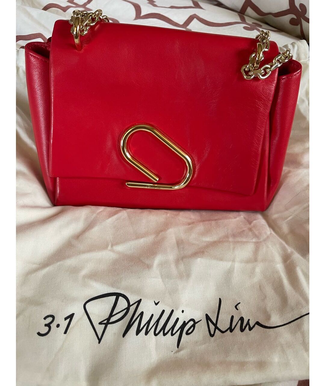 3.1 PHILLIP LIM Красная кожаная сумка тоут, фото 2