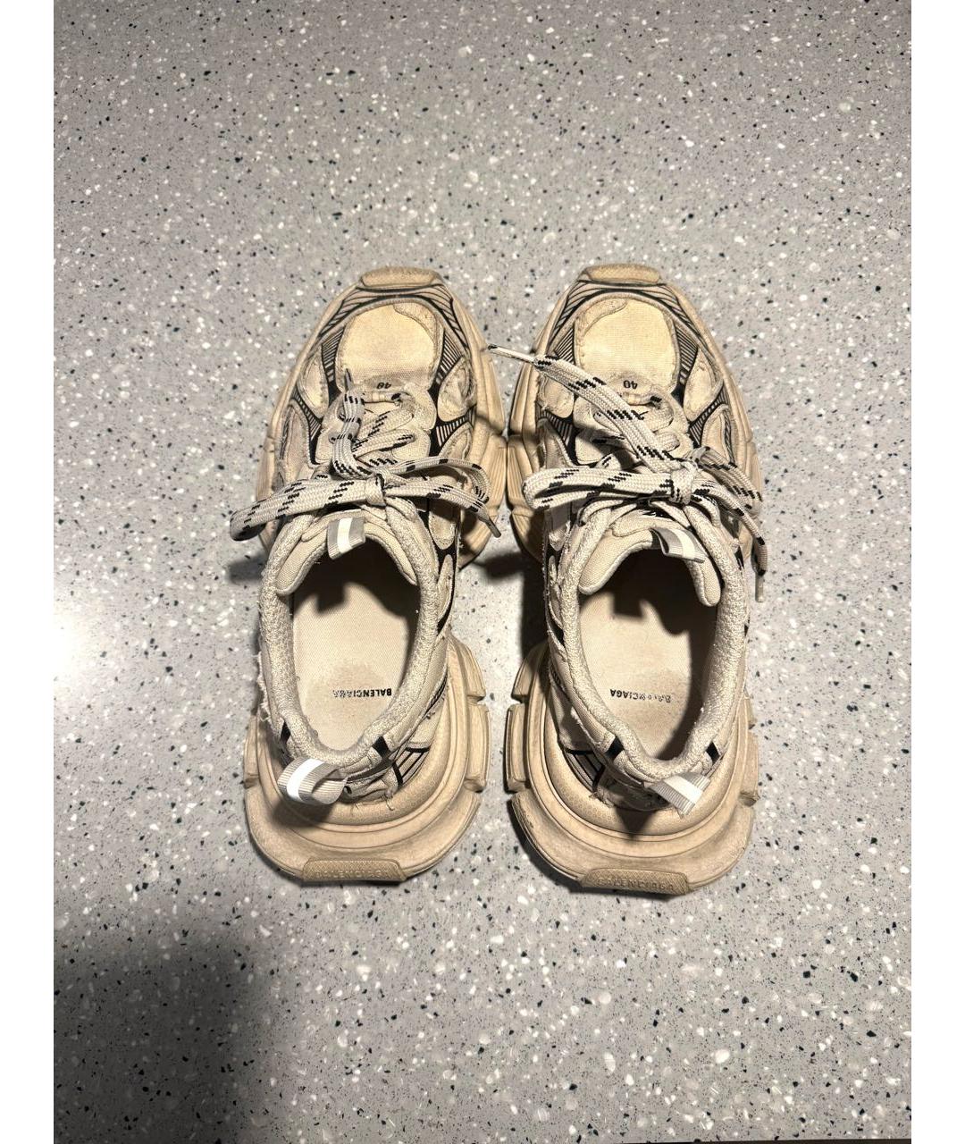 BALENCIAGA Бежевые текстильные кроссовки, фото 3