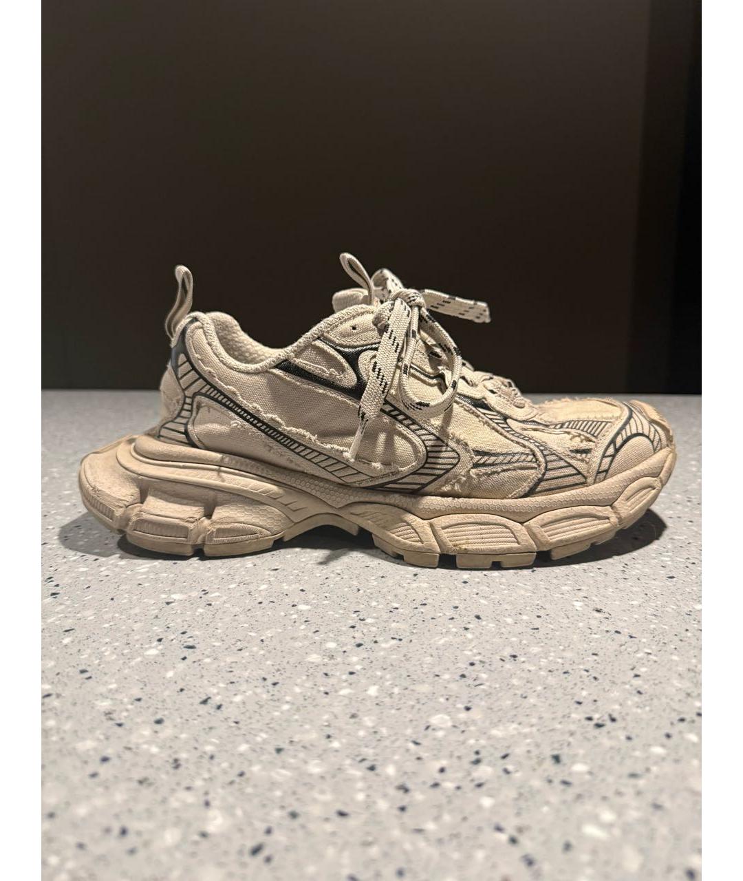 BALENCIAGA Бежевые текстильные кроссовки, фото 5