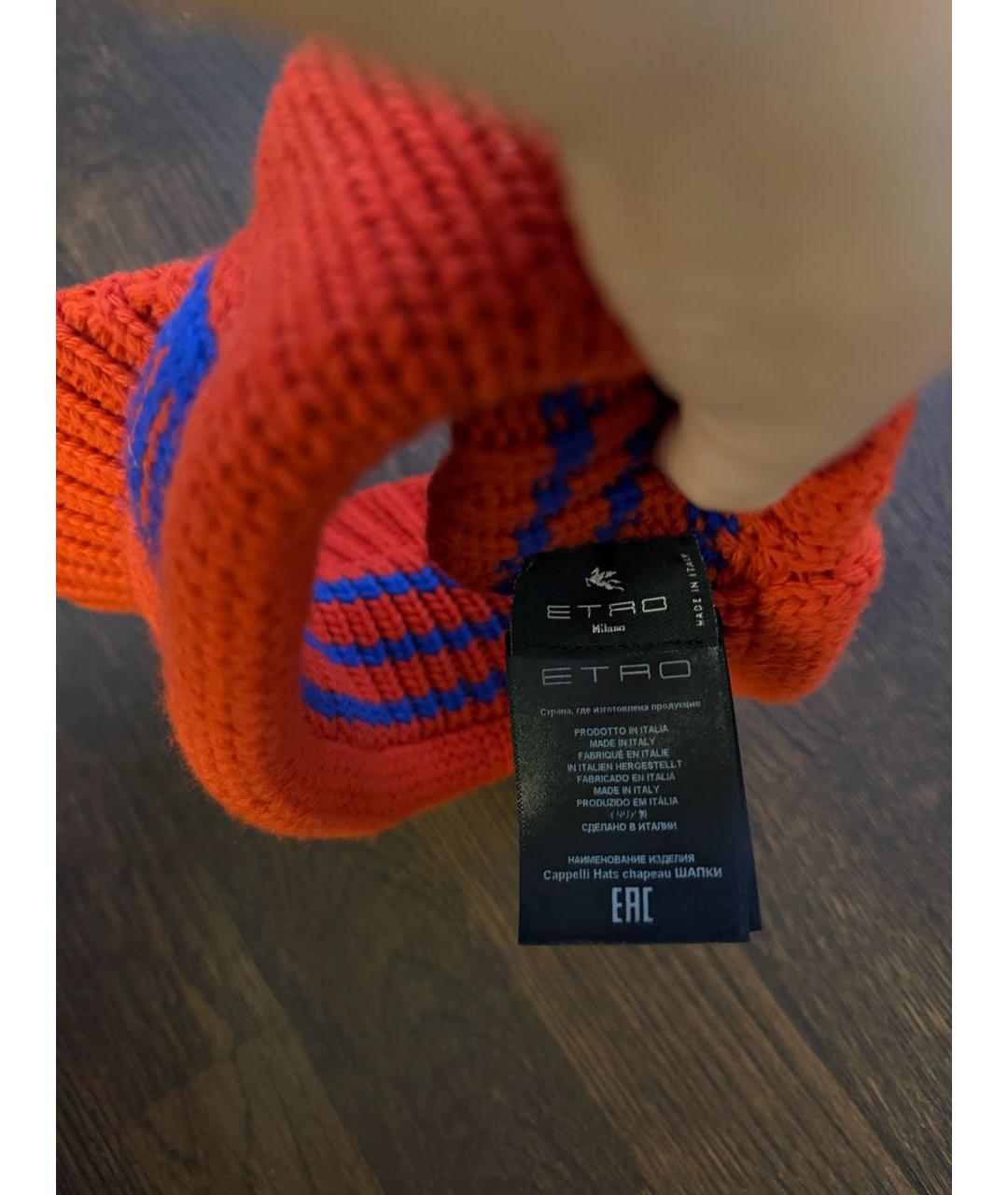 ETRO Красная шерстяная кепка, фото 5