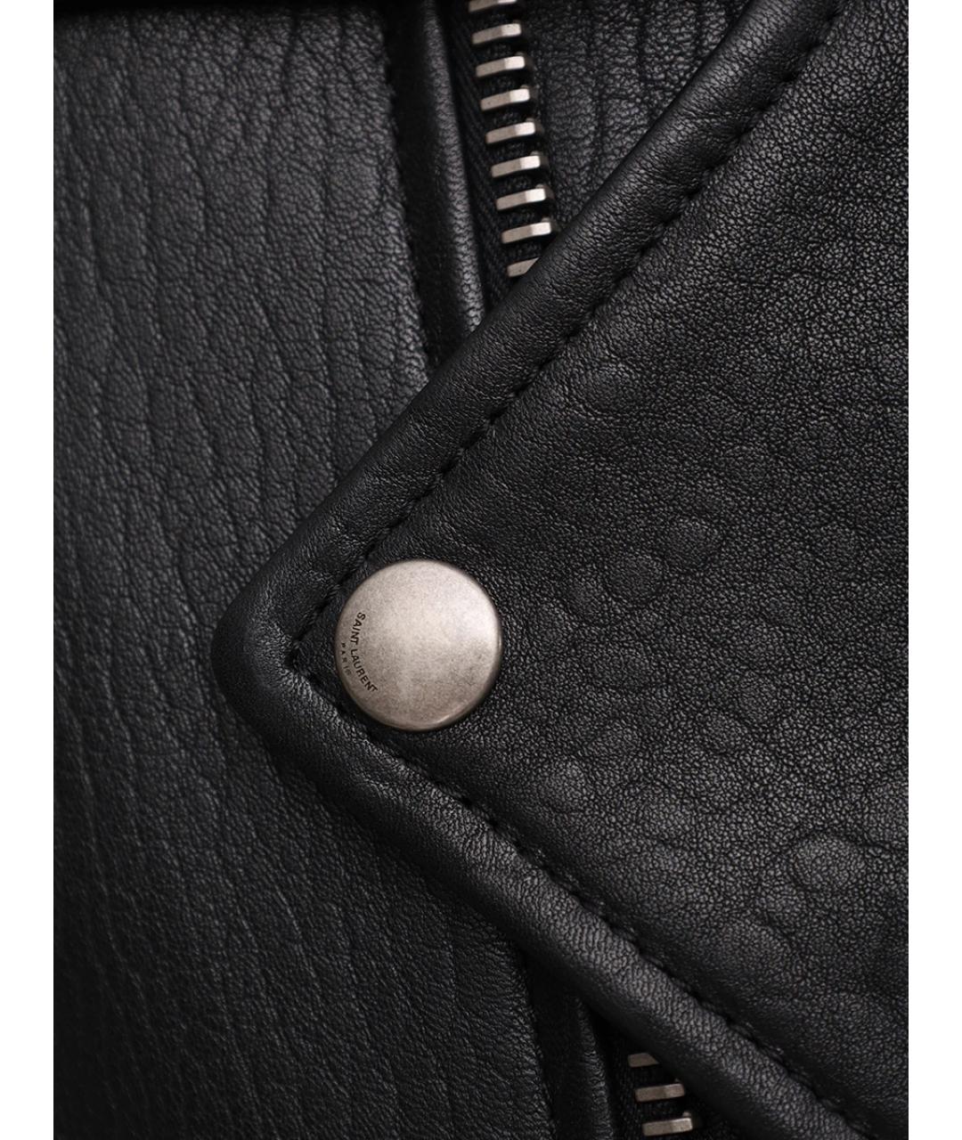 SAINT LAURENT Черная кожаная куртка, фото 6