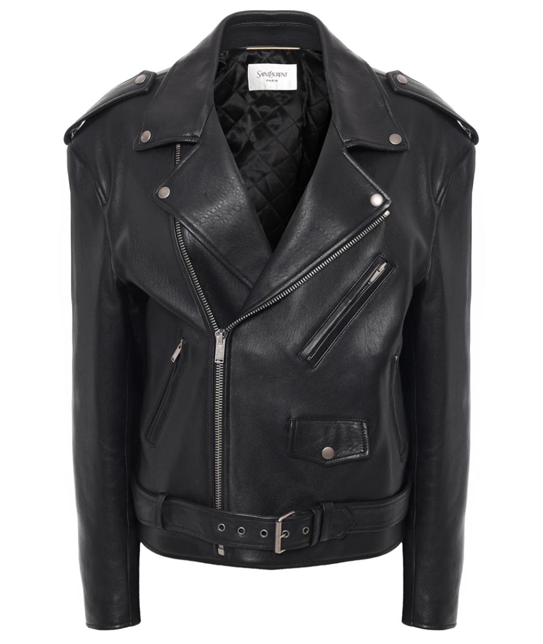 SAINT LAURENT Черная кожаная куртка, фото 1