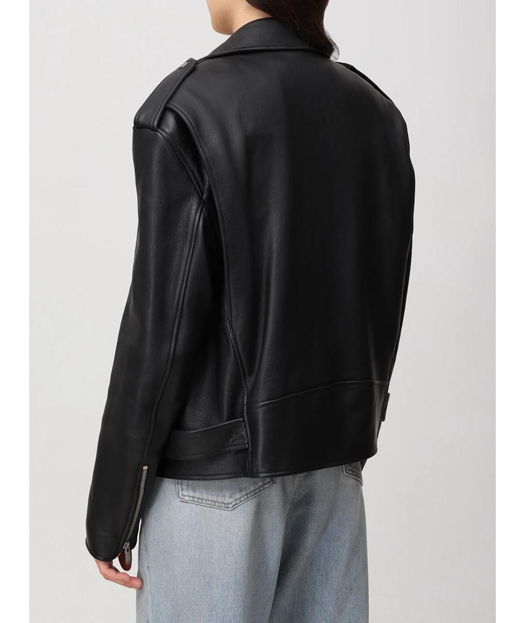 SAINT LAURENT Черная кожаная куртка, фото 3