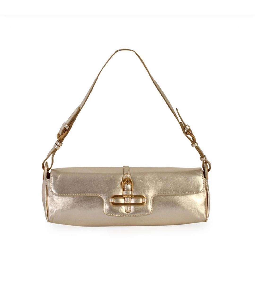 JIMMY CHOO Золотая кожаная сумка с короткими ручками, фото 8