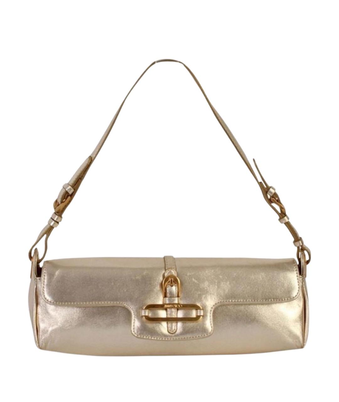 JIMMY CHOO Золотая кожаная сумка с короткими ручками, фото 1