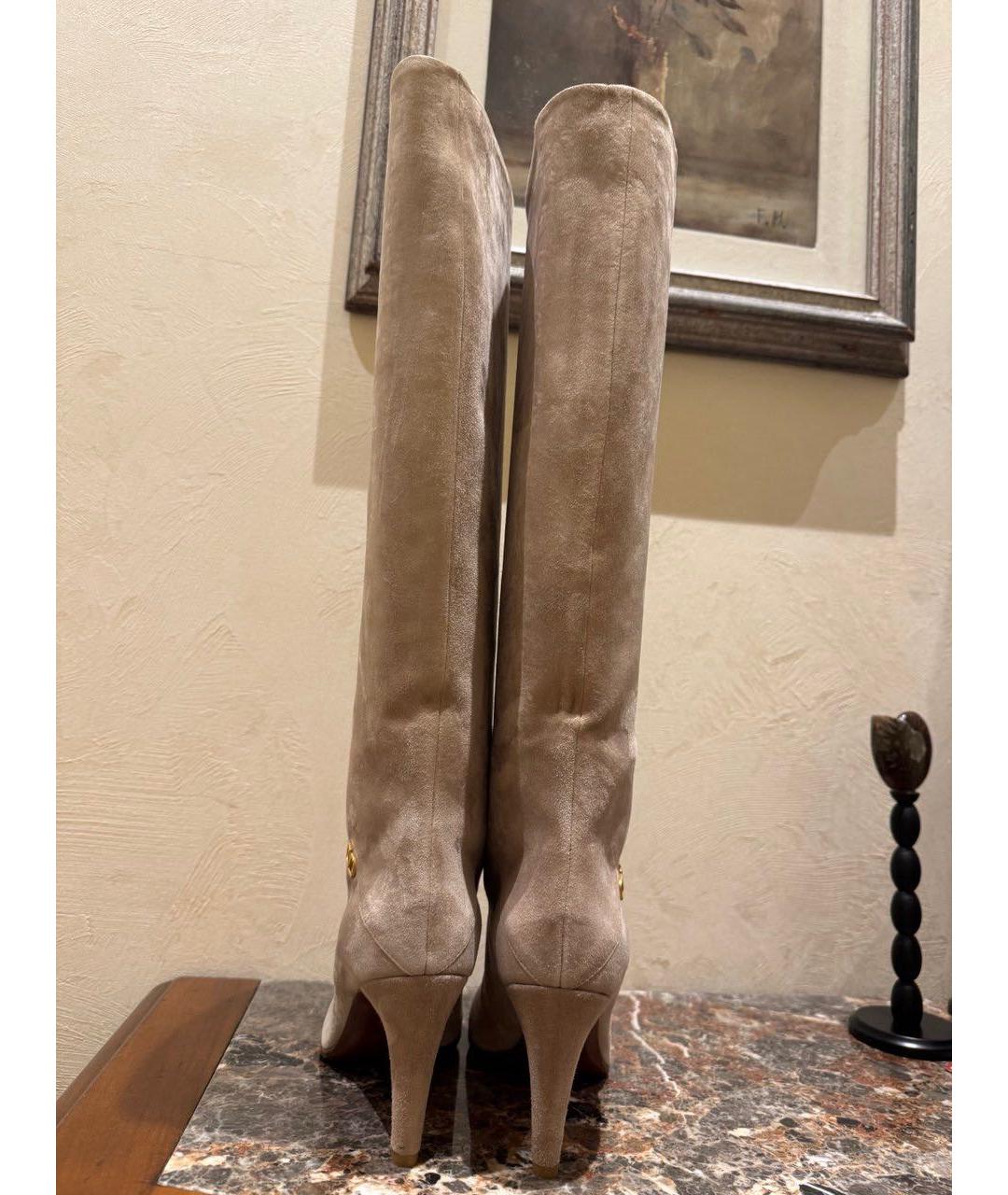 VALENTINO Бежевые замшевые сапоги, фото 3