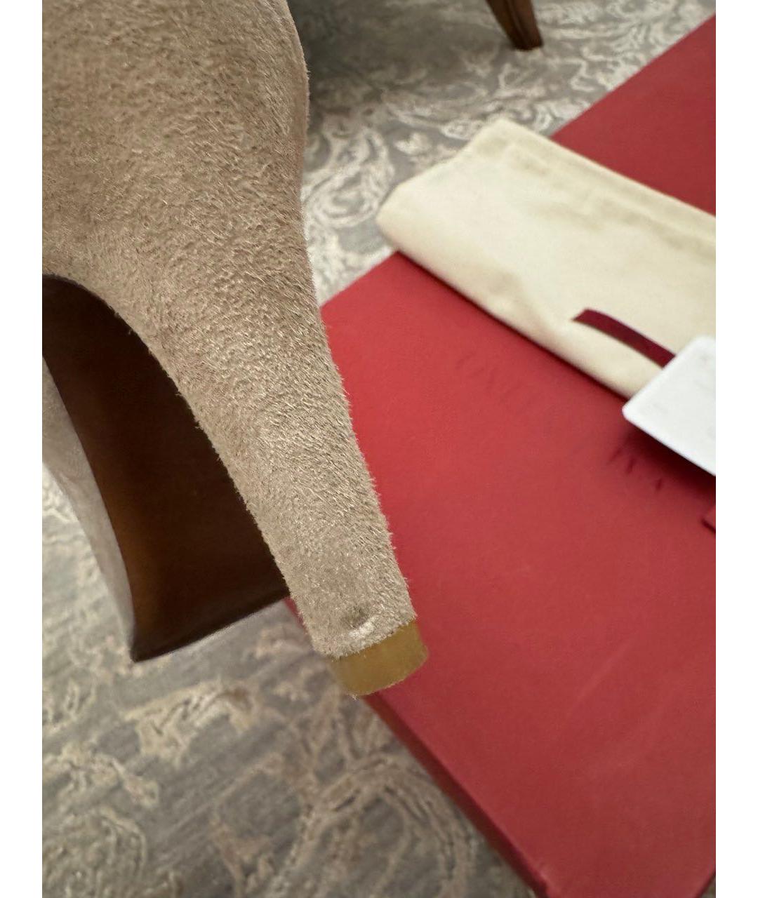 VALENTINO Бежевые замшевые сапоги, фото 6