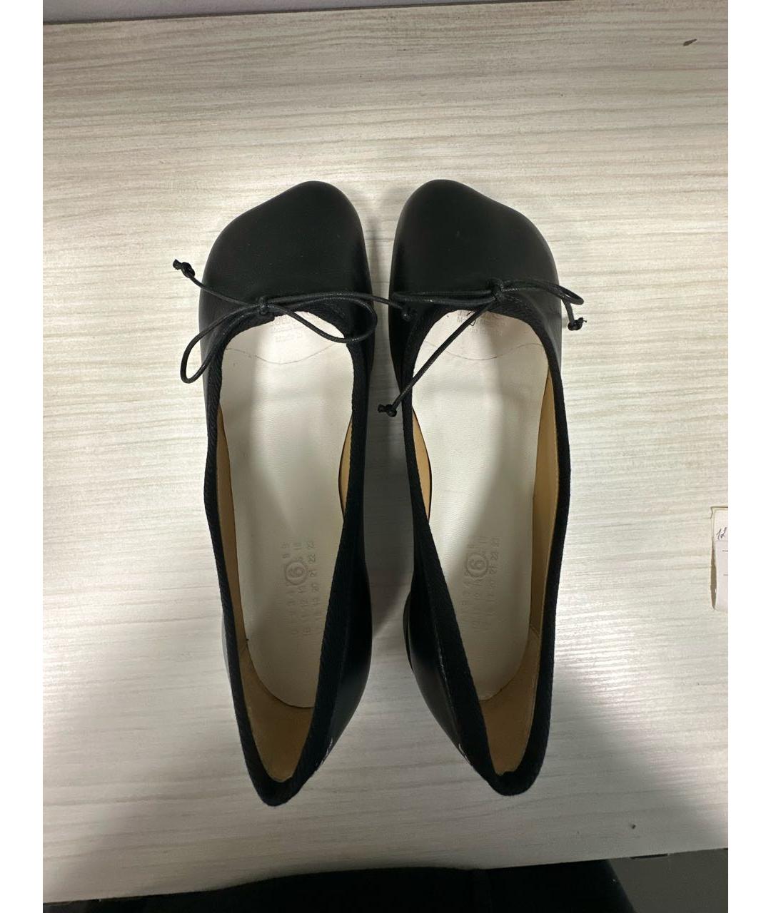MM6 MAISON MARGIELA Черные кожаные балетки, фото 3