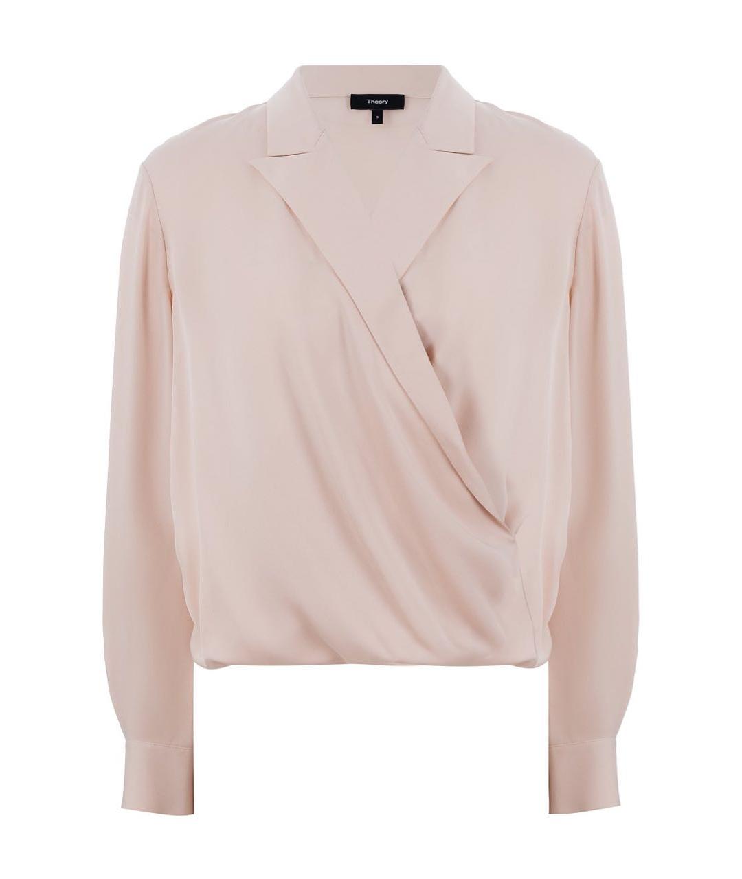 THEORY Розовая шелковая блузы, фото 1