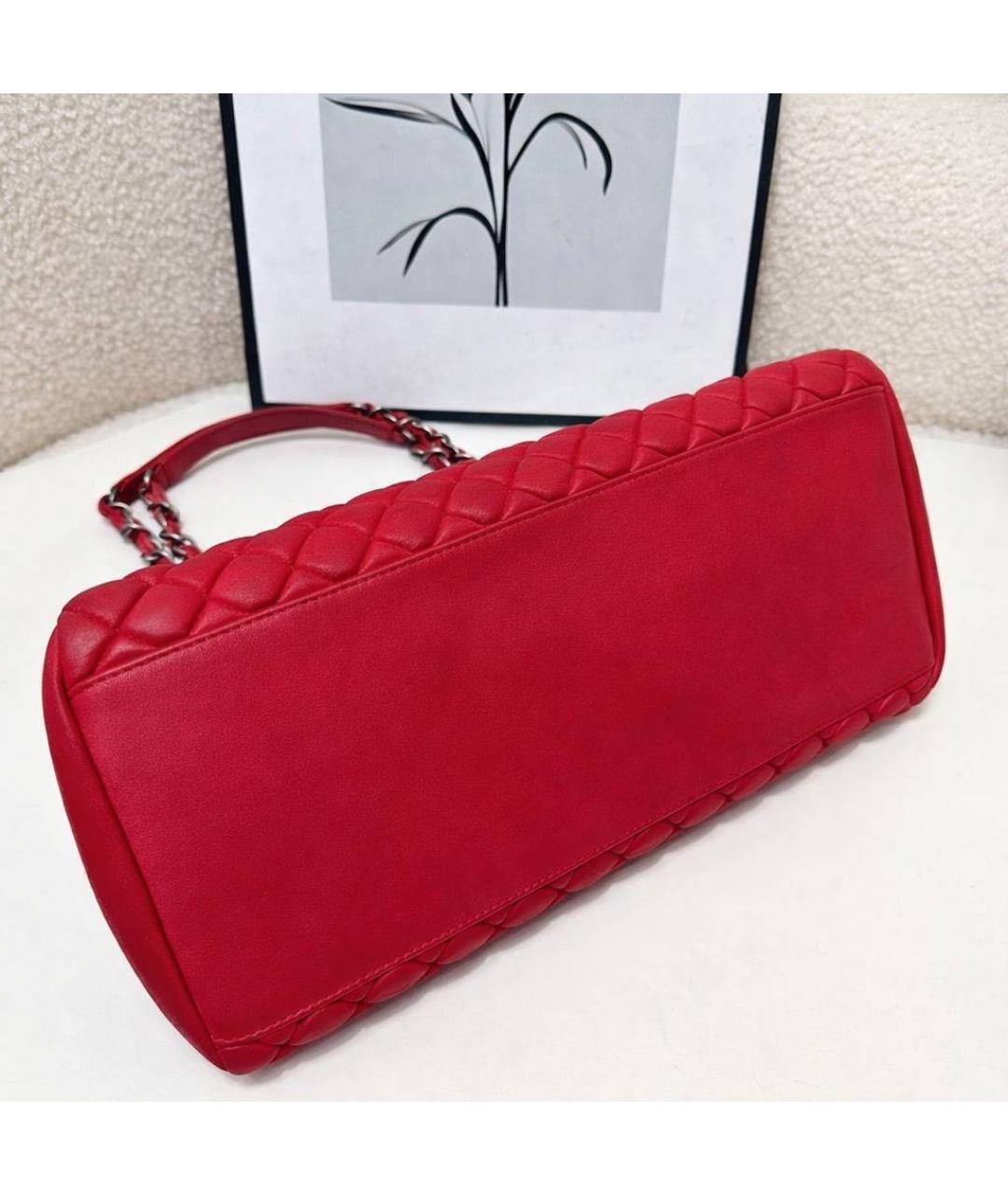 CHANEL Красная кожаная сумка через плечо, фото 4