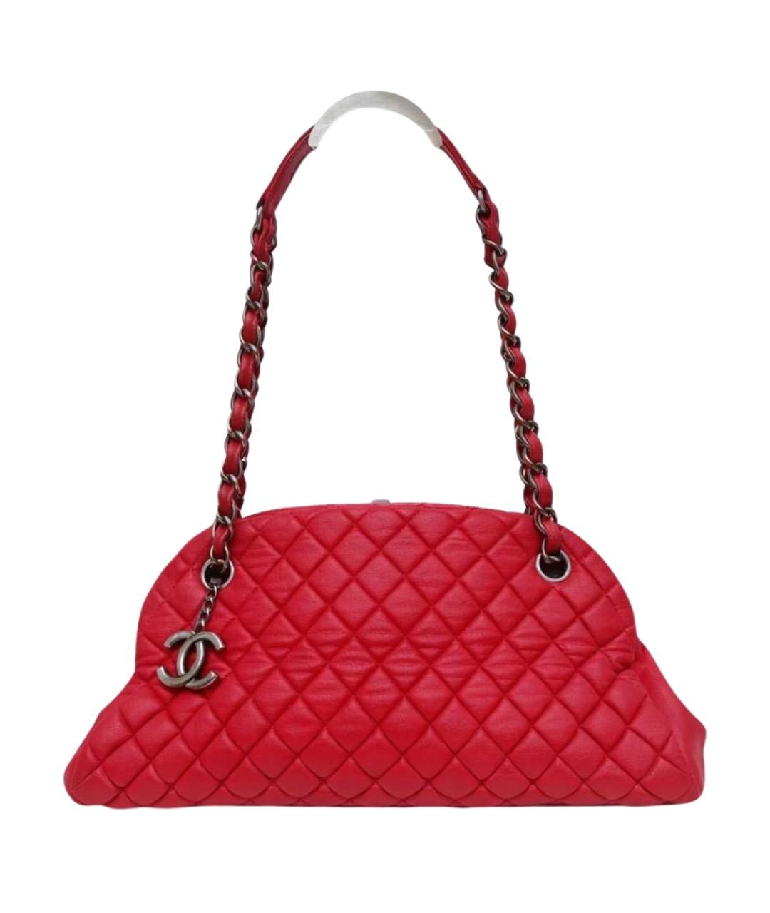 CHANEL Красная кожаная сумка через плечо, фото 1