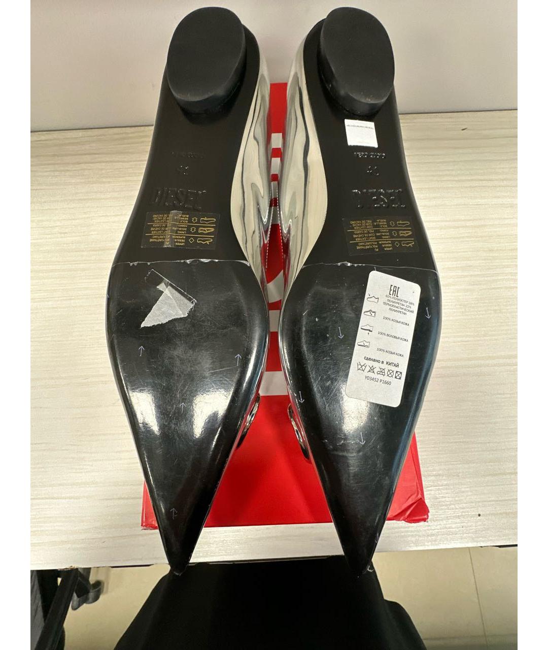 DIESEL Серебряные балетки, фото 7