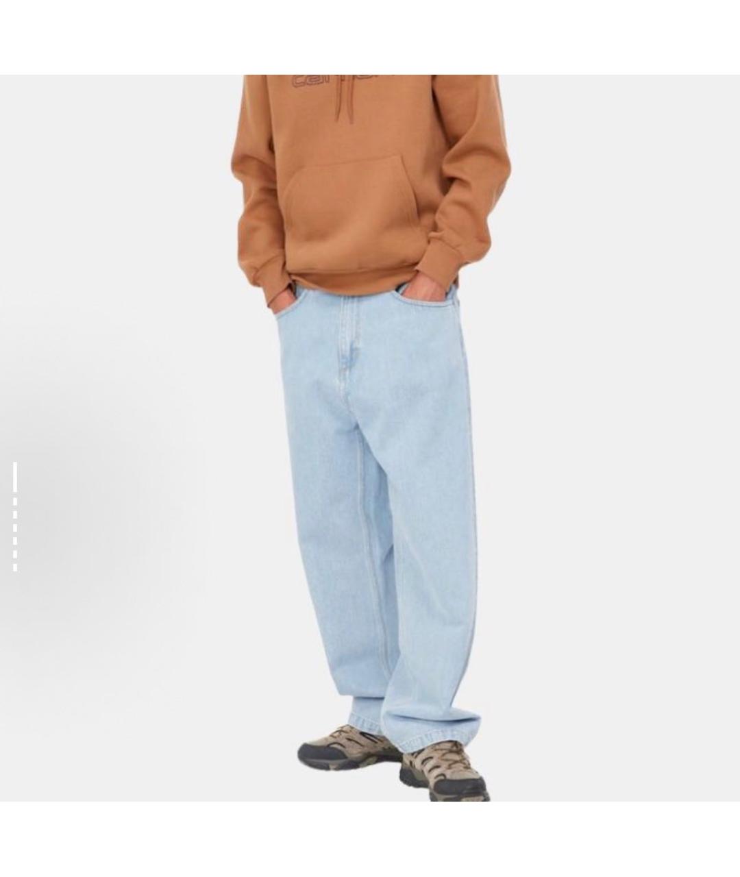 CARHARTT WIP Голубые хлопковые прямые джинсы, фото 6