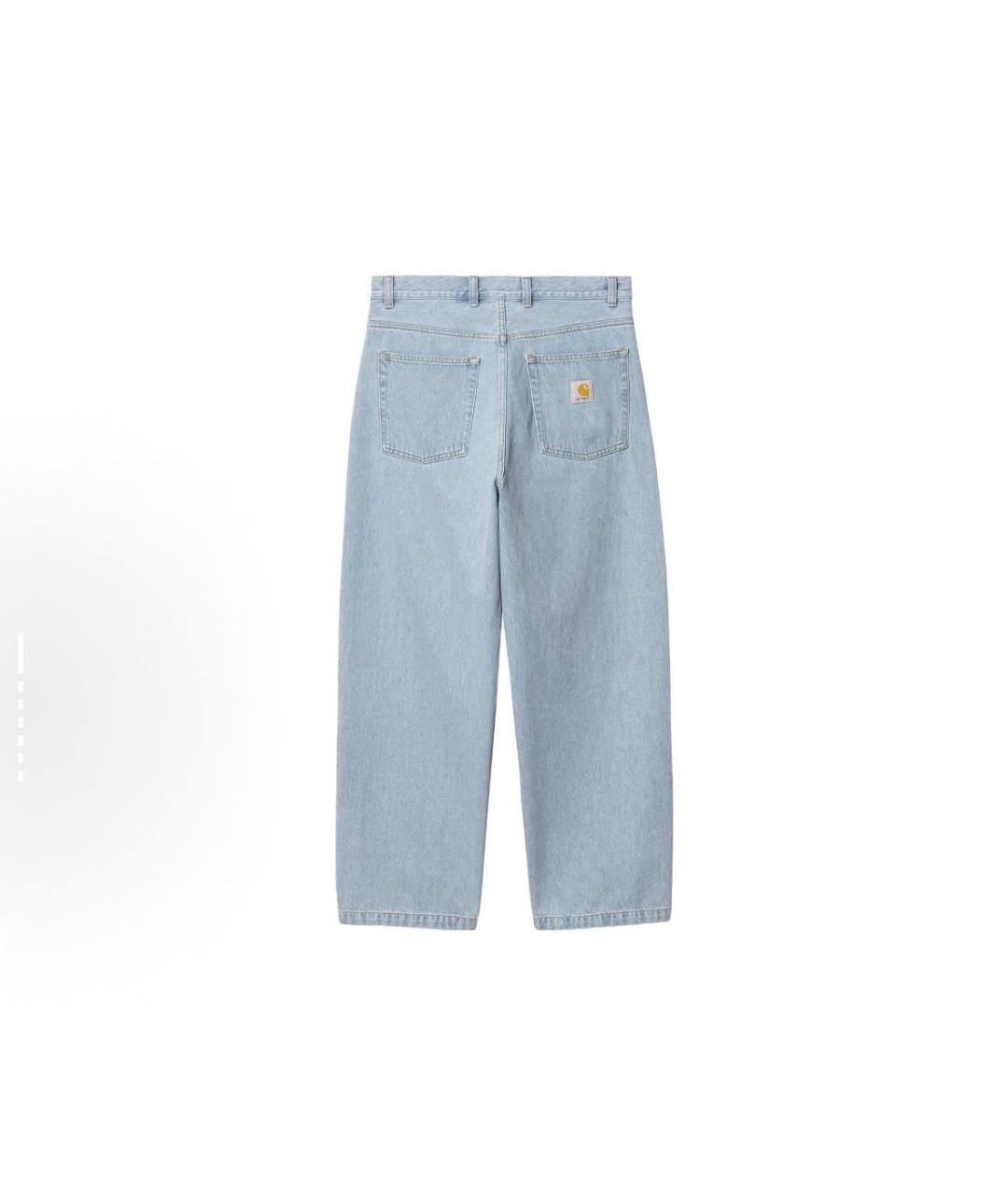 CARHARTT WIP Голубые хлопковые прямые джинсы, фото 2