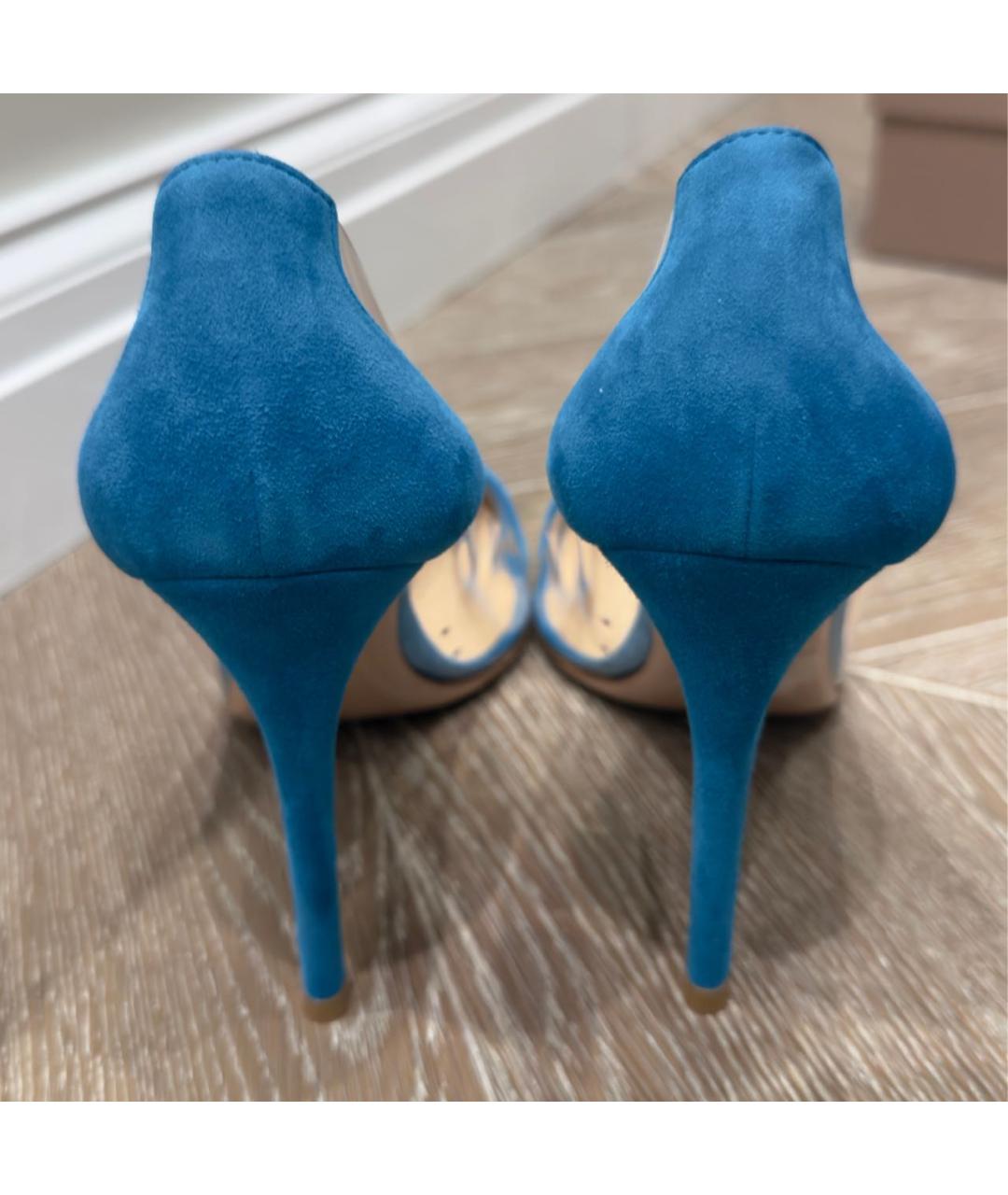 GIANVITO ROSSI Бирюзовые замшевые туфли, фото 4