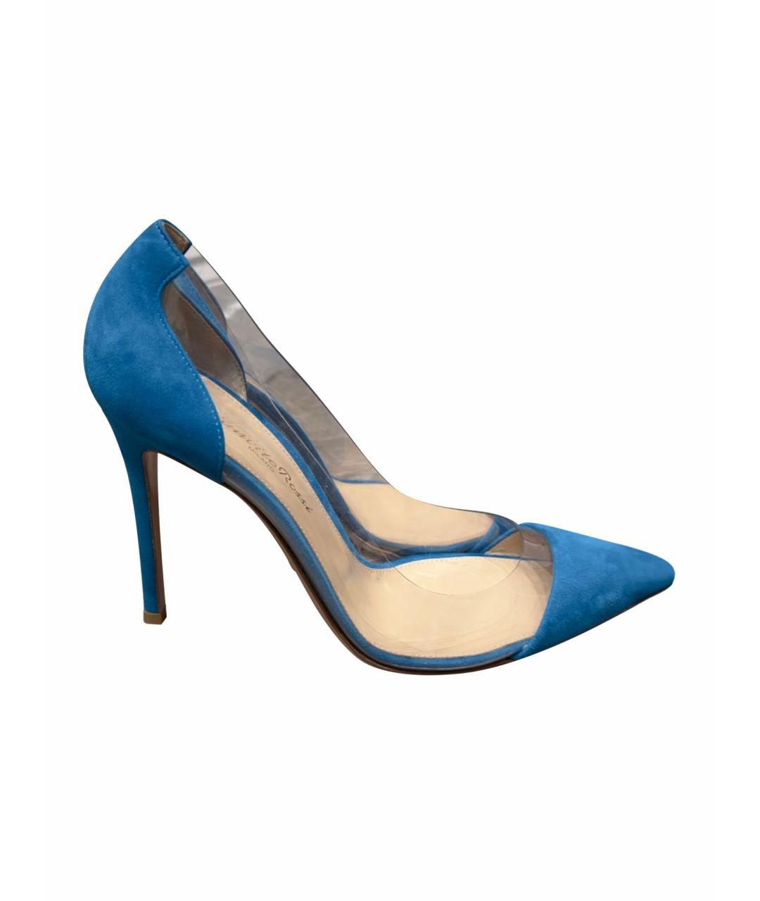 GIANVITO ROSSI Бирюзовые замшевые туфли, фото 1