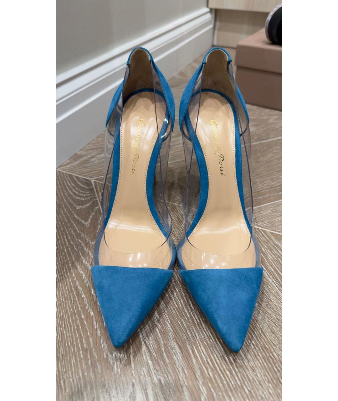 GIANVITO ROSSI Бирюзовые замшевые туфли, фото 2