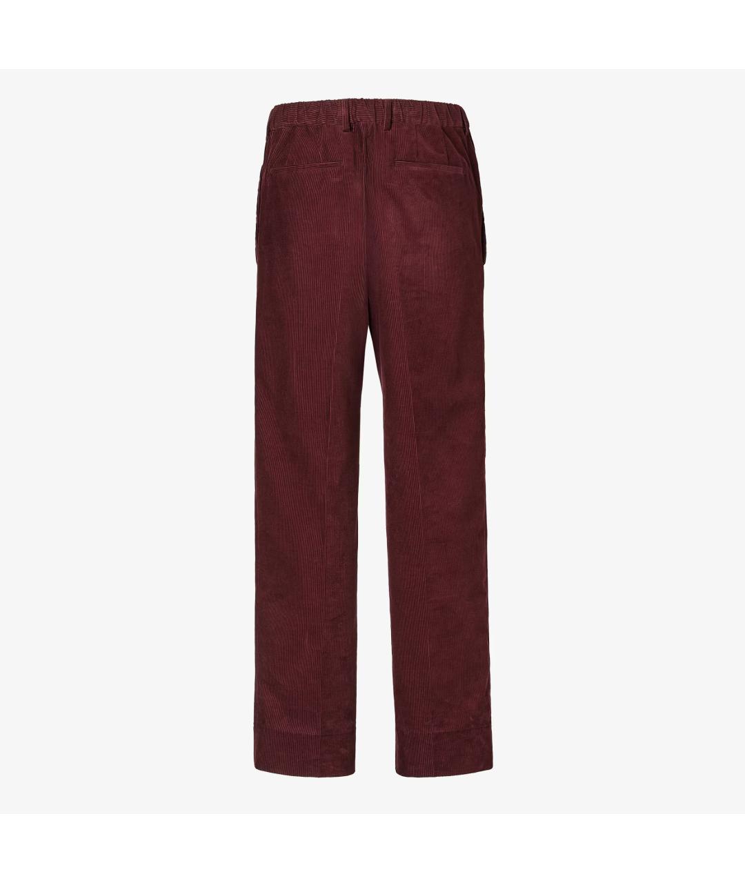 FENDI Красные хлопковые повседневные брюки, фото 3