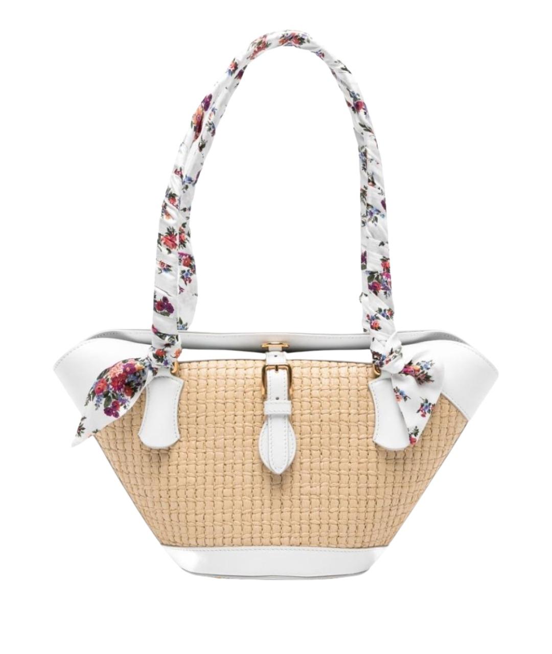 DOLCE&GABBANA Бежевая пелетеная сумка через плечо, фото 1