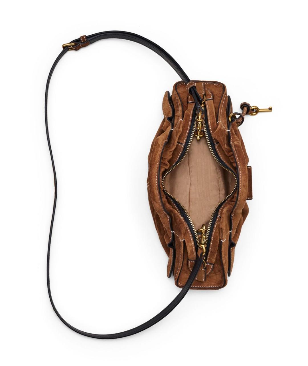 MARC JACOBS Коричневая замшевая сумка через плечо, фото 5