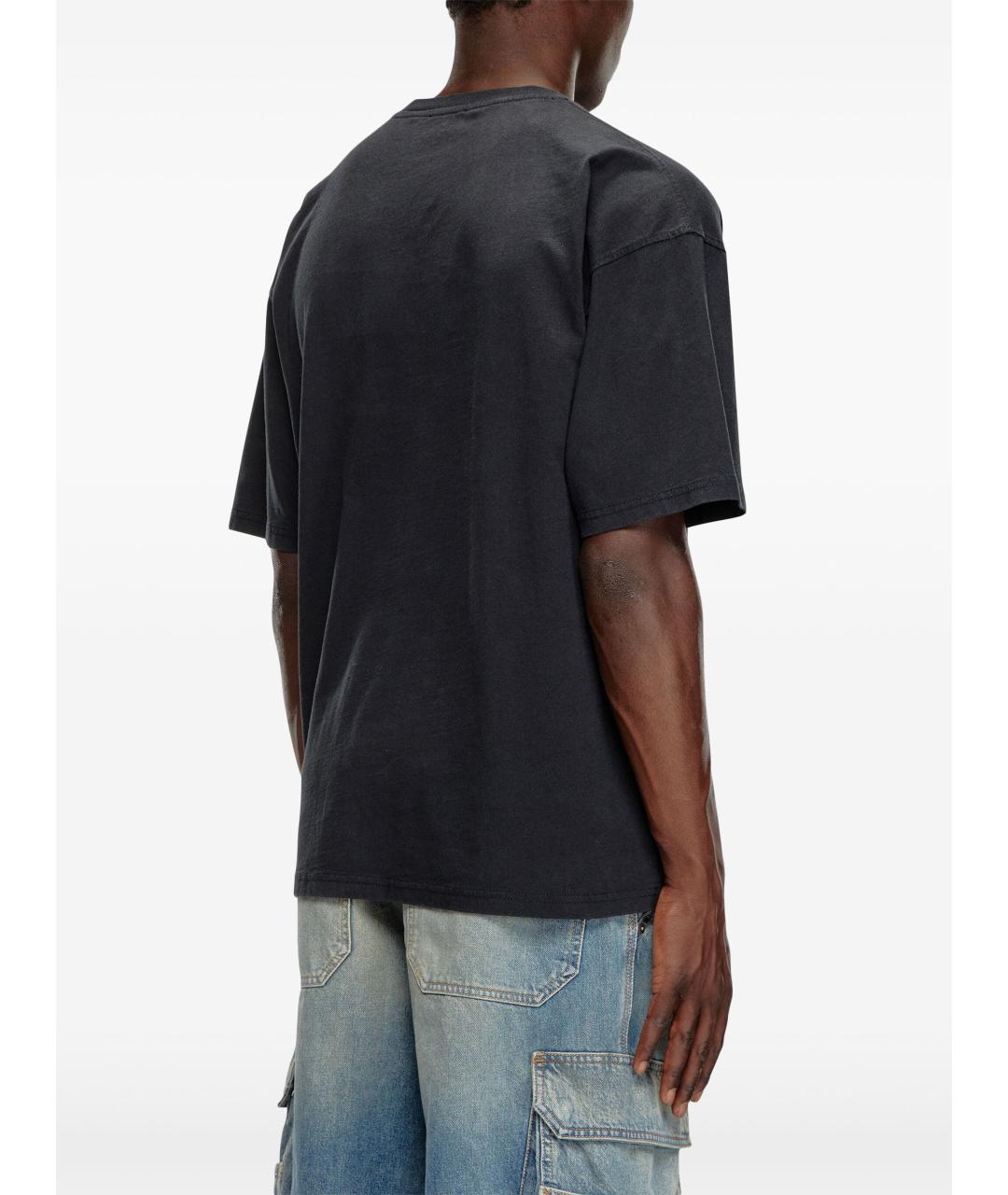 DIESEL Черная хлопковая футболка, фото 4